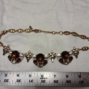 Gold with Topaz Rhinestone Chunky J. Crew Necklace